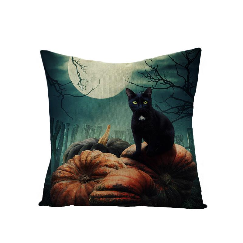 

Хэллоуин Наволочка Новая Серия Тыква Черный Кот Подушка для дивана Подушка для талии Наволочка для дома 45 * 45Cm (excluding pillow core)