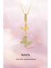Double Butterfly S925 Sterling Silver Necklace - Elegant Tassel Clavicle Chain for Women