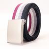 Rainbow Stripes Canvas Belt Jeans Waistband Adjustable Belt Outdoor Travel - Metal Buckle Belt for Women Multicolor
