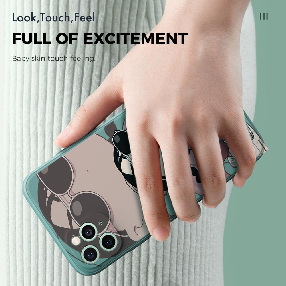 Cute Pink Dress Girl Phone Case for iPhone 15 14 13 12 11 Samsung Galaxy S23 S22 A52 A52S Soft Full Protection Square Liquid Silicone Cover Cases