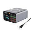 80W Multifunctional Fast Wireless Charger Station USB Type C LED Display Charging Adapter for Home Office Travel