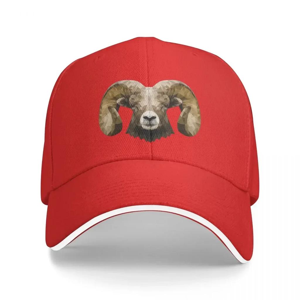 Bighorn Sheep Polygonal Design Baseball Cap Funny Hats Sun Cap Women Caps Unisexs