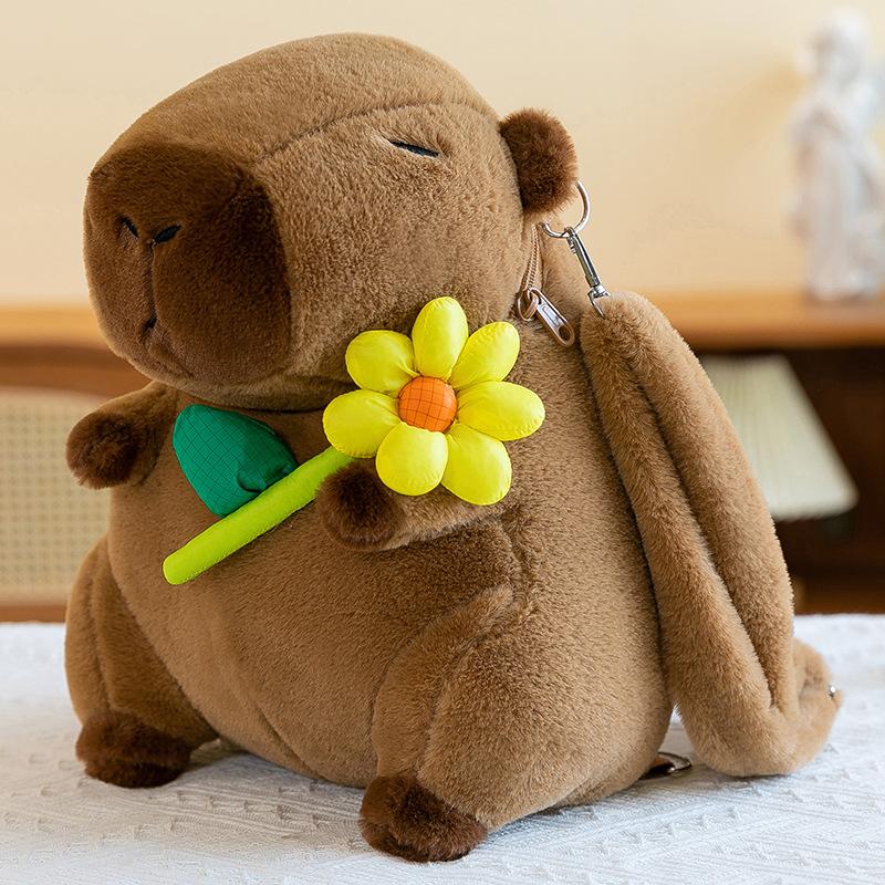 Fashionable Capybar Plush Toys Girls' Crossbody Bag for Girlfriends To Hold Flowers and Kapi Backpack Activity Gift Handbag