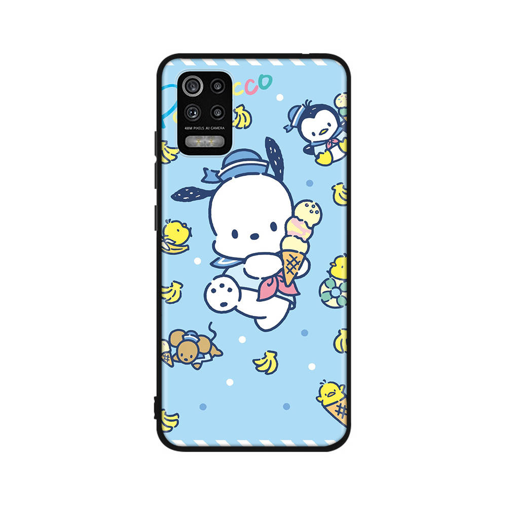 KT73 Pochacco Hülle für Xiaomi Poco X6 X4 M5 M6 F5 F6 C65 C55 C50 C51 C40 Redmi Note 7 8 14C A3X 13C 12C 11 10A 9C Pro Schwarz Sofe Hülle