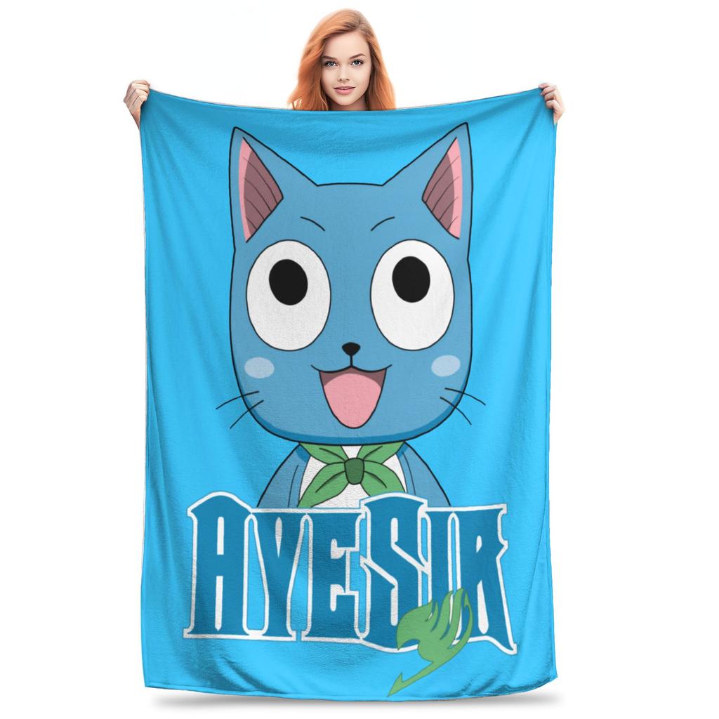 Fairy Tail Knitted Blanket Flannel  Super Soft Throw Blankets for Outdoor Travel Bedspread