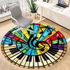 1pc Music Notes Office Round Area Rug,  Mat Suitable ForOffice, Under Office Chairs Bedroom Living Room Home Decor, Room Deco