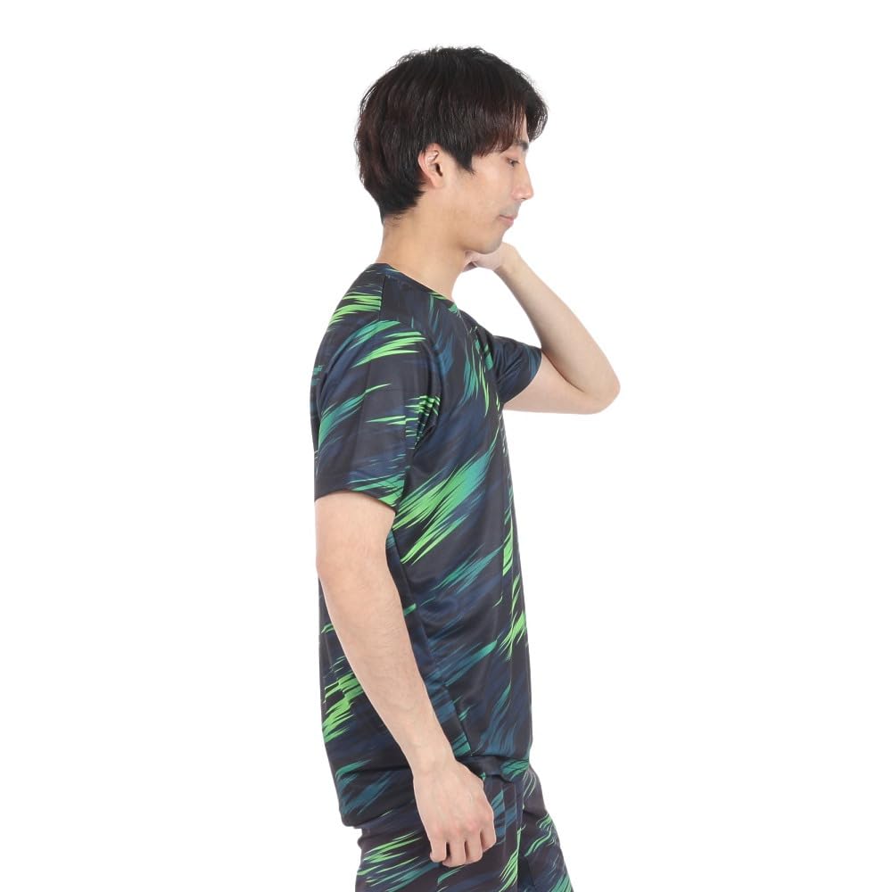 Tennis Shirt SLANT GRAPHIC SS TEE BLUE STORM PRINT S size [Oakley] 9.0 (66V) (Japanese M)