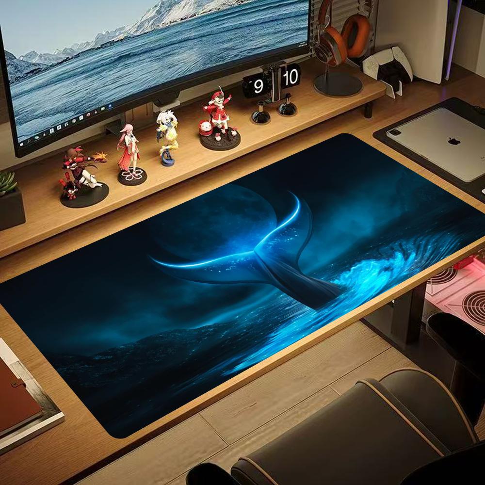 Whale Tail Mouse Pad Computer Accessories Office Game XXL Table Mats Rubber Antislip Gaming Keyboard Mousepads Desk Pads