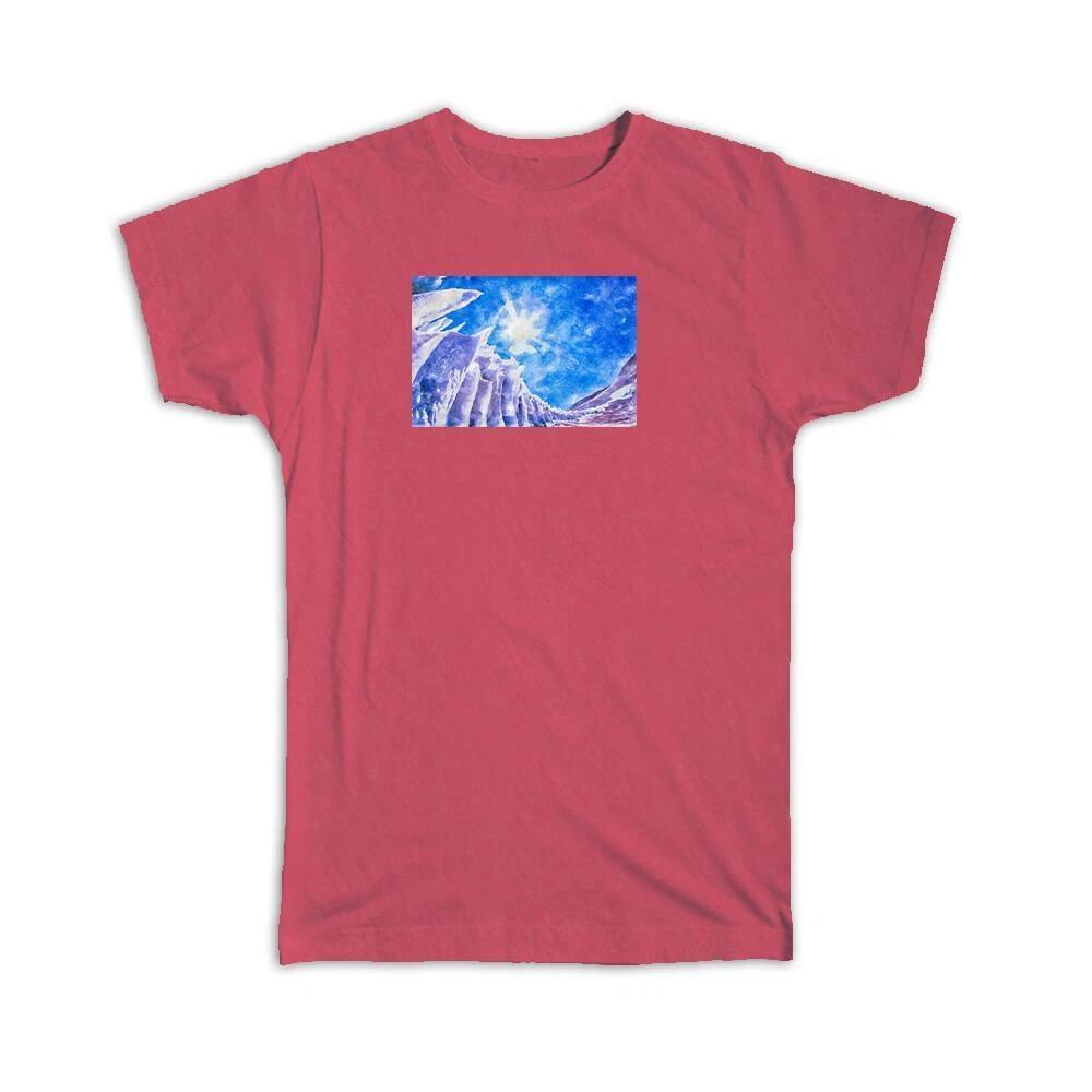 Gift T-Shirt : Watercolor Winter Ice 4XL