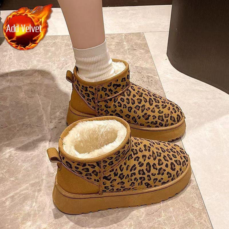 

Модные зимние сапоги для женщин, хлопковые с леопардовым принтом, увеличивающие рост, в стиле ретро, женская обувь, нескользящие, по акции, New Rock, для горячей работы 40