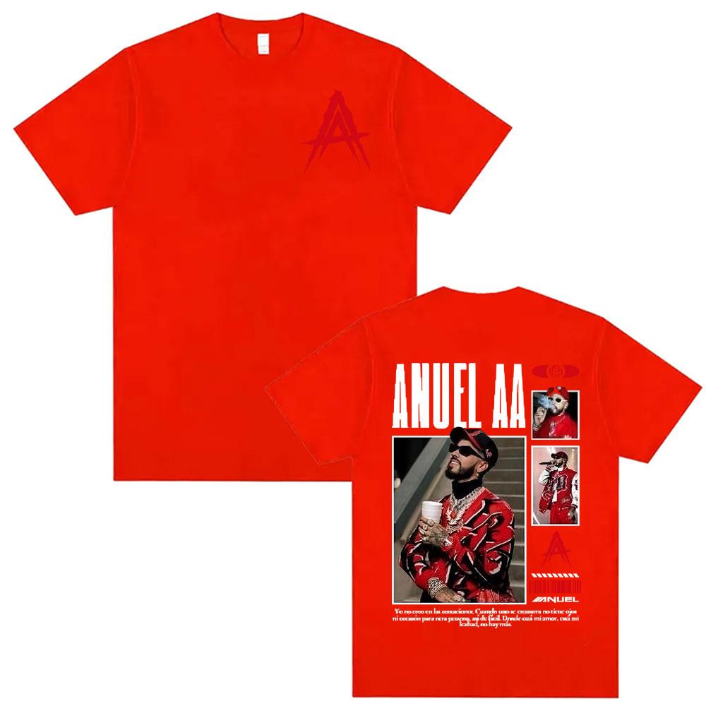 Rapper Anuel AA Rhlm 2 Album 2026 Merch Tshirts Mens Clothing High Street Vintage Style T Shirt Cotton T Shirts