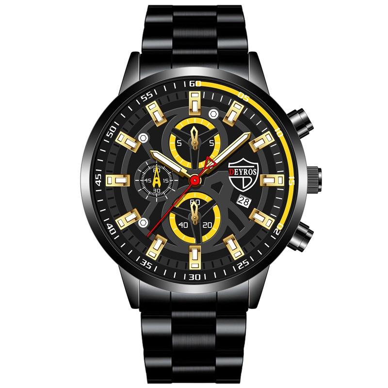 Men's Watch Men's Black Sports Quartz Watch Men's Business Casual Watch Gift for Father