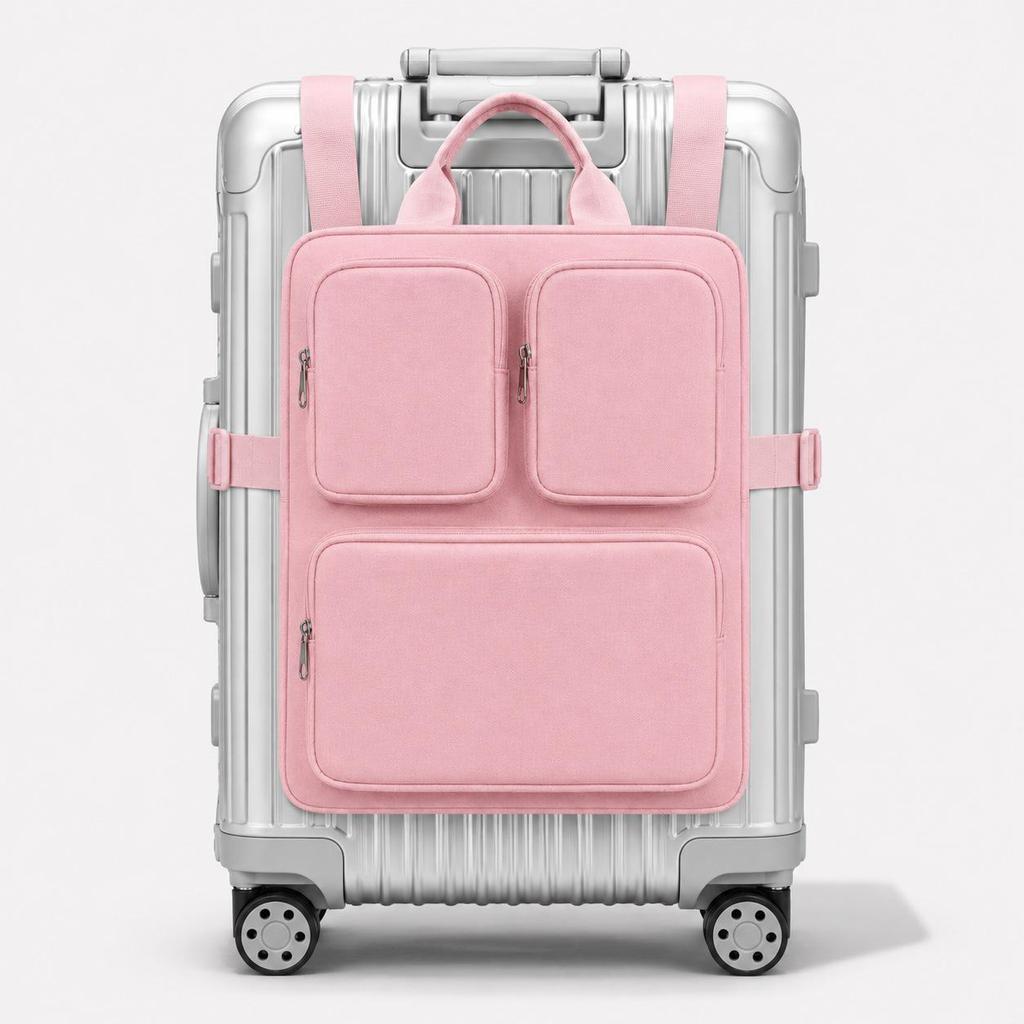 Expandable Carry-on Suitcase with Computer Compartment and External Vest Bag - Lightweight and Easy for Commuting.