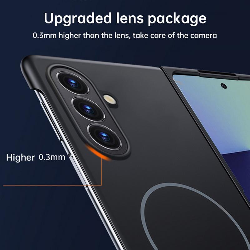 Slim Bezel-less Skin Feel Built-in Thin Magnetic Ring Case For Samsung Z Fold Wide Fold 8 Galaxy Z Fold 7 6 5 4 Protective Cover