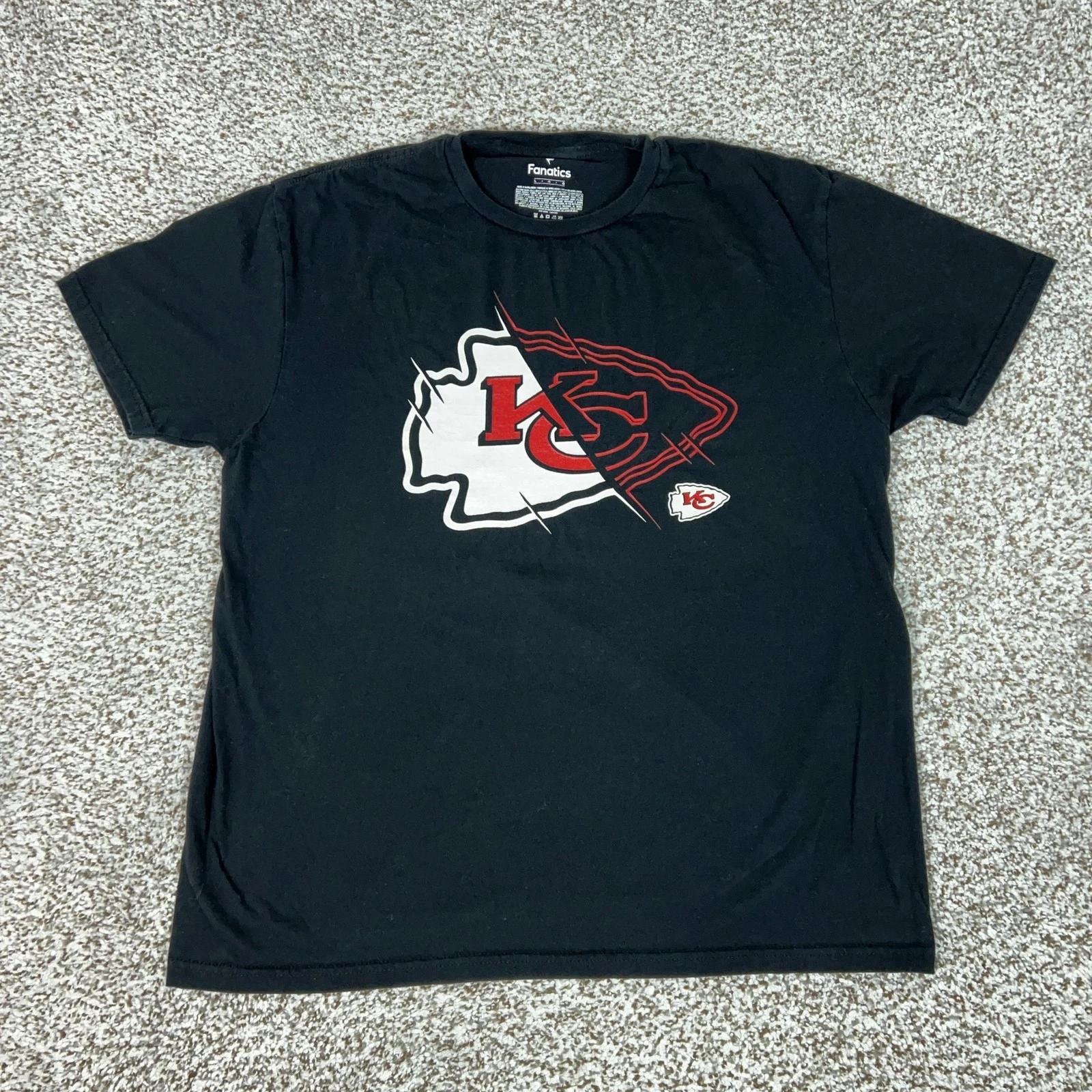 Футболка Kansas City Chiefs Мужская Размер L Черная NFL Футбол Фанаты Fanatics Графическая футболка Верх 3XL