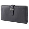 Hermes Bohnen-Geldbörse Schwarz / Silberne Beschläge Courchevel Unisex Gebraucht