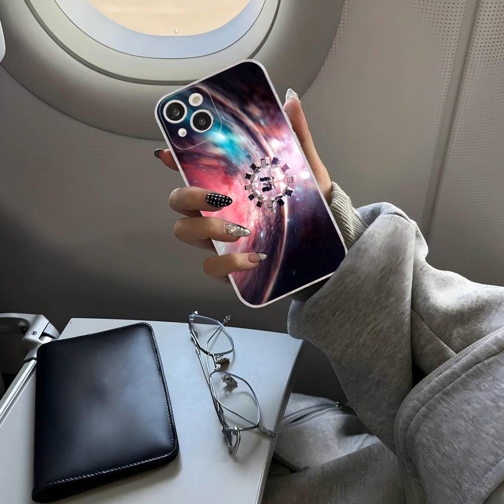 Interstellar Movie Transparent Phone Case for iPhone 17 Air 16 Pro Max 15 14 13 12 11Plus Shockproof Cover