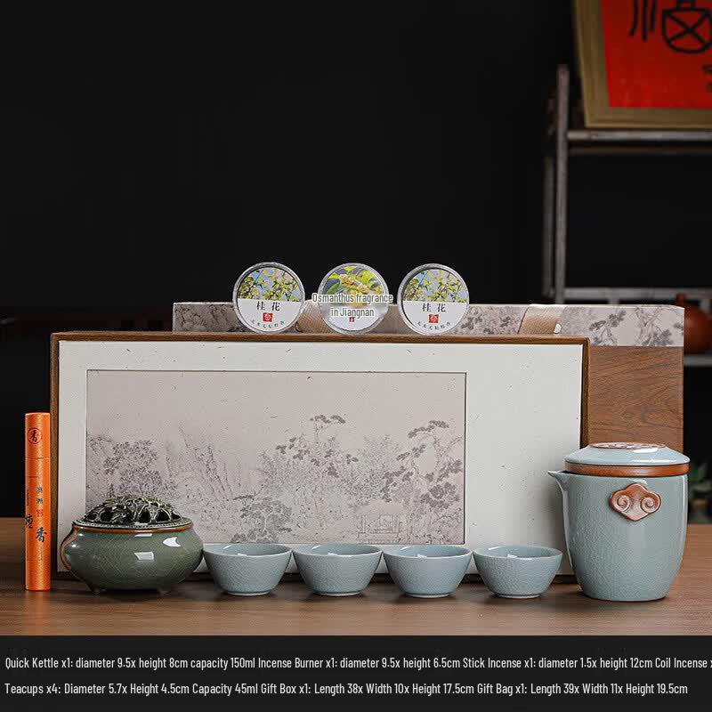 Ru Kiln Ceramic Quick Cup Kung Fu Tea Set