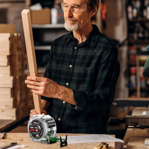 Professional Measuring Tape Measure, 5m/10m, with ABS Shock-Resistant Case, Fluorescent Graduations, Self-Locking Function, Flat Laying, Large Charact