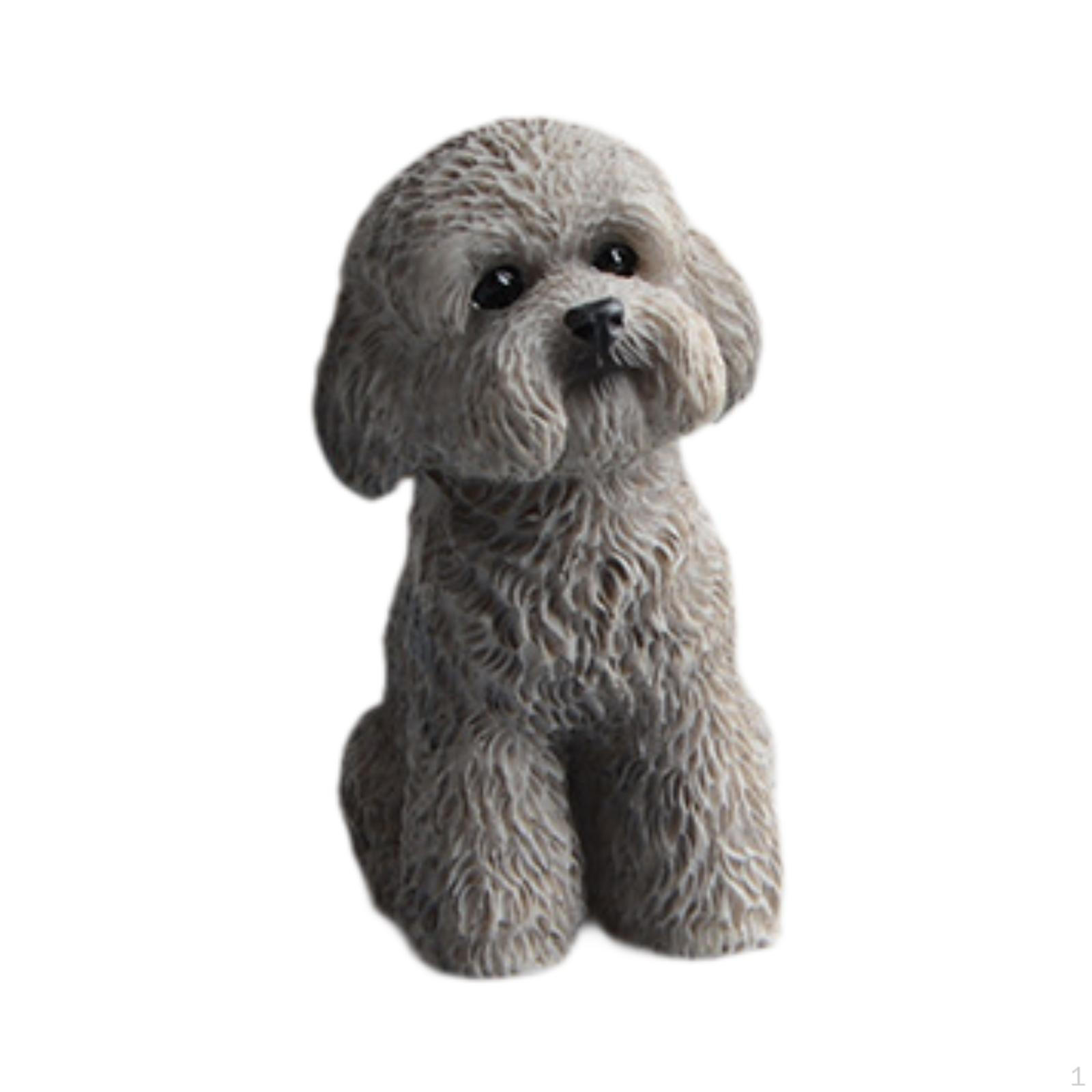 

Фигурка собаки для украшения салона автомобиля, бонсай, микроландшафт, офис Gray Squatting