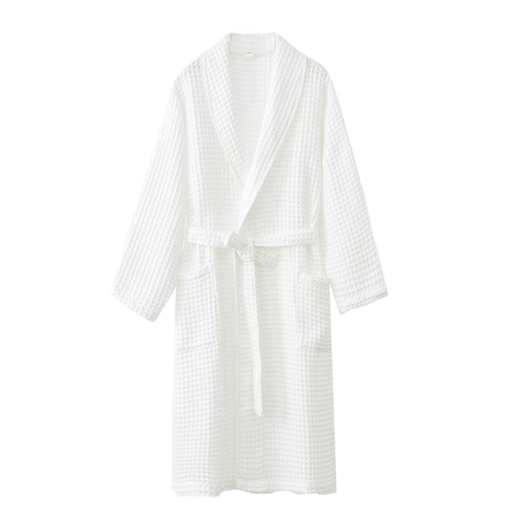 Japanische Baumwoll-Waffel-Yukata-Robe: Ganzjahres-Bademantel für Damen & Herren