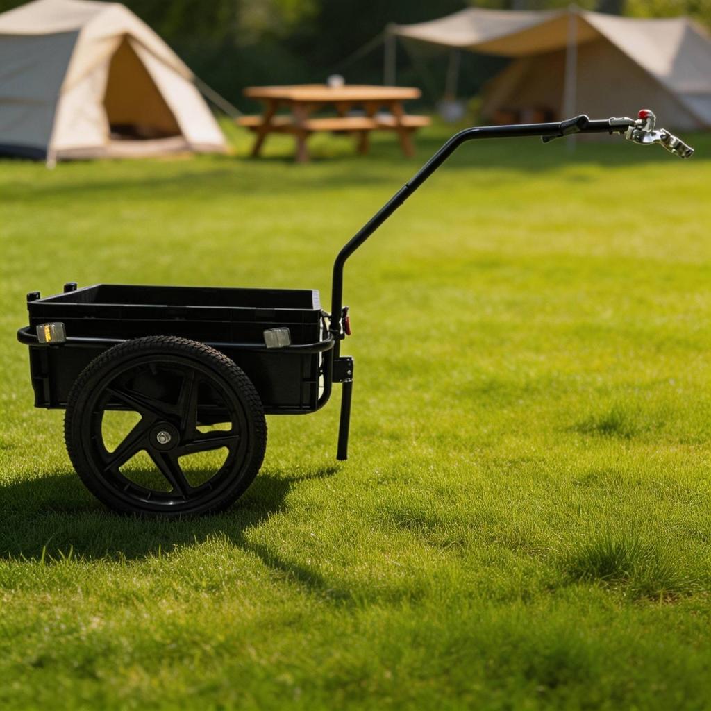 Cycle Trailer with Cargo Box Detachable Bike Utility for Camping