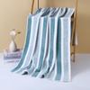 Soft Absorbent Coral Fleece Bath and Face Towel - Lint-Free, Stripe Design