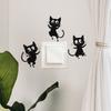 Playful Black Cat Switch Plate Cover and Wall Sticker Decoration for Bedroom Living Room Nursery Kids Room Easy Peel and Stick