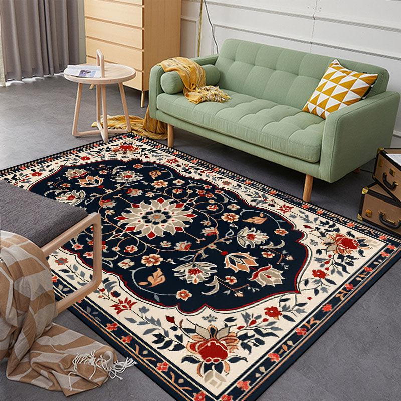 Persian Retro Rugs for Living Room Classic Home Decor Luxury Carpet Non-slip Bedroom Decoration Soft Mat Washable Lounge Rug