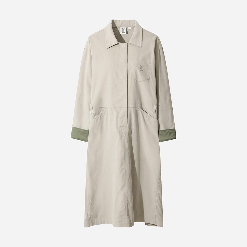 Diodi Women'S Corduroy Shirt Dress (Ivory Dark)