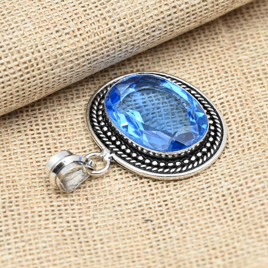 Tanzanite Gemstone 925 Sterling Silver Handmade Beautiful Pendant Jewelry For Her