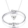 Diy 26 Letters Fadeless Stainless Steel Heart Pendant Necklace Bracelet Set For Women