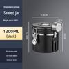 Stainless Steel Airtight Coffee Bean Storage Jar with Breathing Valve & Spoon