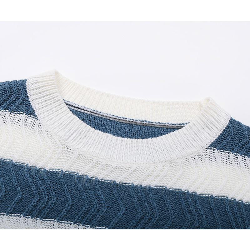 YYFS Dame Mote Casual Høst Vinter Stripeprint Langermet O-hals Gensere