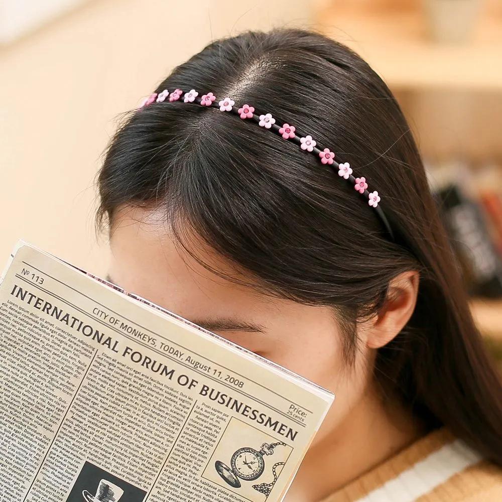 Handmade Headband Daily Headband Angel Scrunchie Cubic Flower Pink