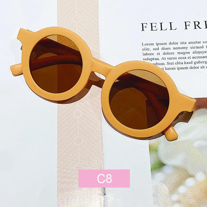 Fashion Children'S Color Round Frame Light Pc Cute Small Face Sunglasses New Kids Outdoor Protective Sun Glasses Uv400 Eyewear