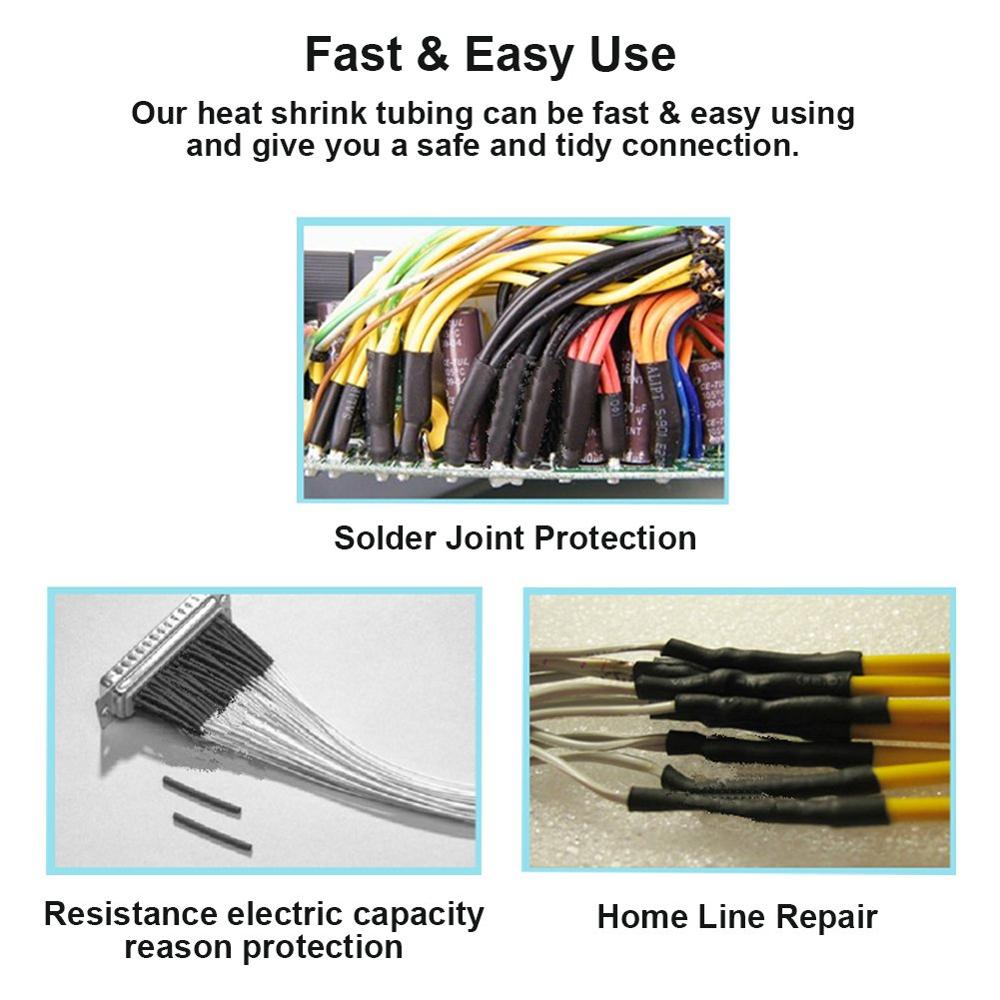 164pcs Set Polyolefin Shrinking Assorted Heat Shrink Tube Wire Cable Insulated Sleeving Cable damage repair Tubing Set