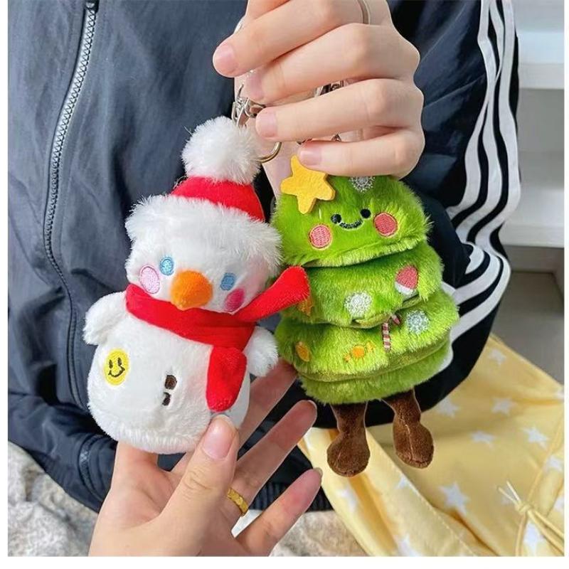 Christmas Limited Christmas Tree Snowman Plush Doll Pendant Bag Pendant Doll Keychain For Friends New Year Gifts
