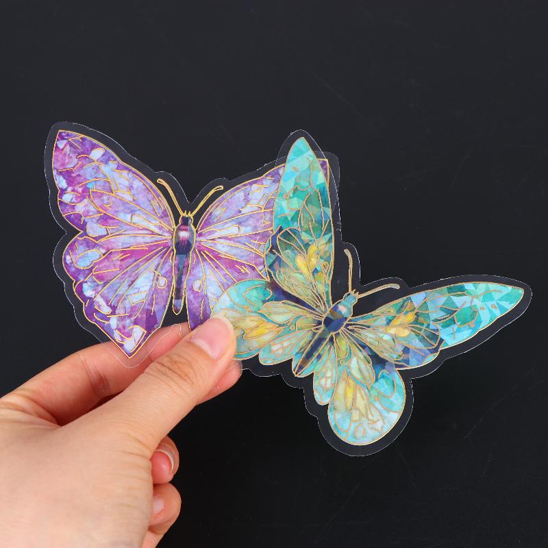 10Pcs 3D Hollow Colorful Butterfly Wall Stickers Pet Waterproof Decorative Stickers For Scrapbooking Diy Home Wall Journal