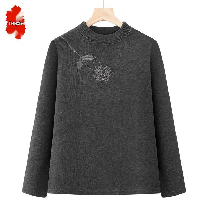 

Elderly & Middle-Aged Winter Fleece-Lined Round Neck Top 3XL