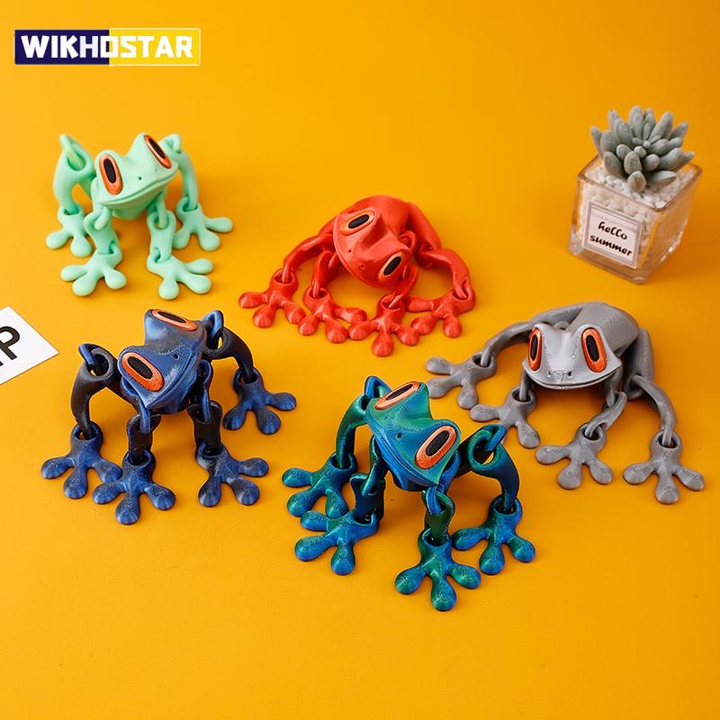 Impressão 3D Sapo de Sucção Magnética Ímã de Geladeira Ornamento Móvel Brinquedo de Sapo Luminoso Criatividade Fofa Novidade Ornamento para Casa