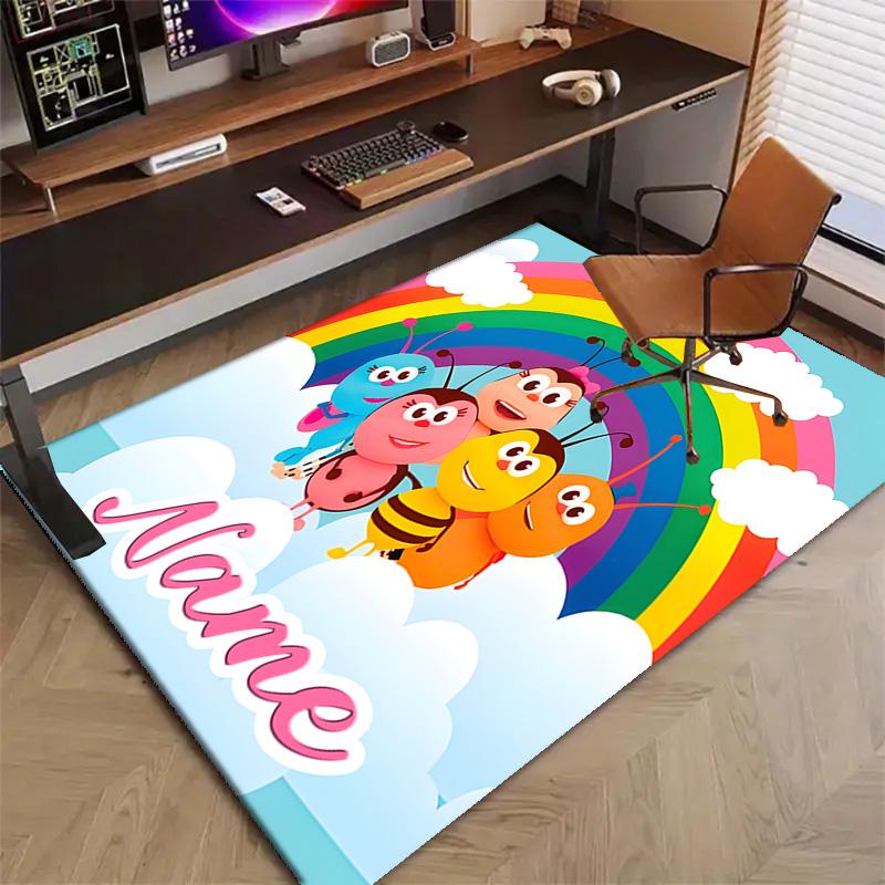 Custom BichiKIDS Mat Personalized Name, Polyester Washable Indoor Entryway Rug, Gift for Christmas, Easter, Thanksgiving Day
