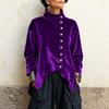 Women's Fall Winter Loose Fit Button Long Sleeve Top Casual Blouse for Everyday Wear