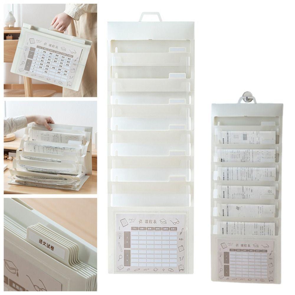 A4 Wall Hanging File Organizers Large Capacity Expandable Documents Case Student Use