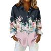 Women's Fashionable Casual Printed Long-Sleeved Button-Up Shirt