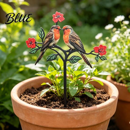 Ground Stake Metal Bird Garden Decor Weather Resistant Printed Flat Yard Art Ornament