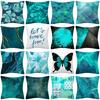 New Blue Green Geometry Print Cushion Cover Modern Nordic Simple Decorative Pillow Cover Livingroom Sofa Couch Throw Pillow