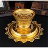 Decorative Alloy Offering Plate with Ornamental Pattern Tall for Religious Ceremonies Home Decoration Highlight