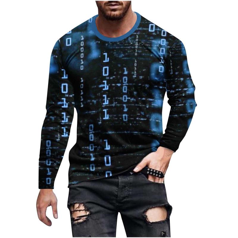 Funny Number 3D Print Long Sleeve T-shirt Men Casual Fashion Streetwear T Shirts Oversized Hip Pop Streetwear Autumn Man Clothes