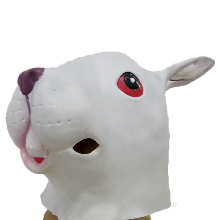 Adorable Halloween White Rabbit Latex Mask for Stage Performances